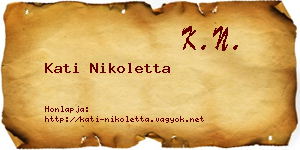 Kati Nikoletta névjegykártya
