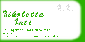 nikoletta kati business card